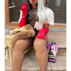 SMIFFYS Manic Panic Long Straight Black & White Split Dye Style Wig Wigs