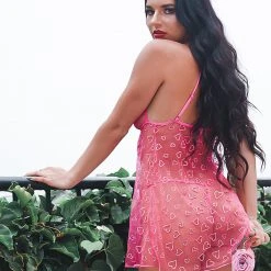 Dreamgirl Chasin Hearts 2-Piece Heart Embroidery Mesh Chemise Set Lingerie 10 Dreamgirl Chasin Hearts 2-Piece Heart Embroidery Mesh Chemise Set Lingerie