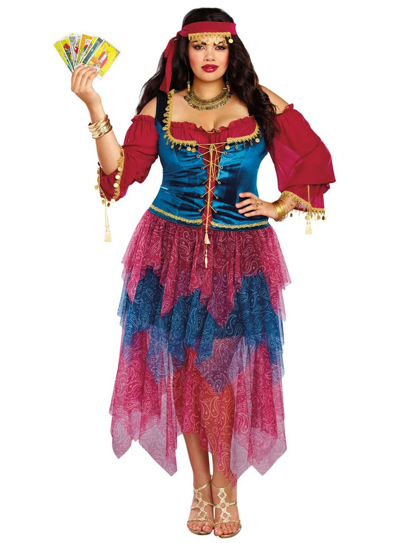 Dreamgirl Costumes Womens Sexy Plus Size Gypsy Fortune Teller Costume 1 Dreamgirl Costumes Womens Sexy Plus Size Gypsy Fortune Teller Costume