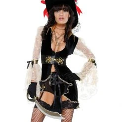 Forplay Sexy Black Caribbean Couture Womens Pirate Costume