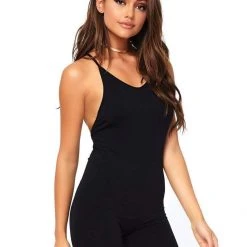 Leg Avenue Black Cross Strap Unitard