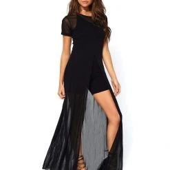 Leg Avenue Black Cross Strap Unitard