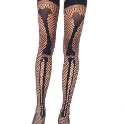 Leg Avenue Womens Costumes Womens Halloween Fishnet Skeleton Thigh High Tights