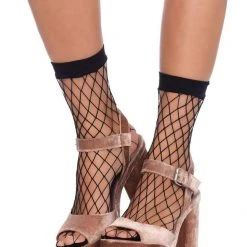 Leg Avenue Black Diamond Net Anklets Hosiery