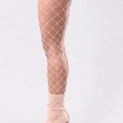 Leg Avenue Christmas Festival Favourite Diamond Fishnet Tights In White