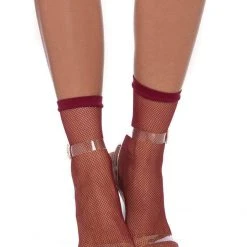Leg Avenue Ruby Fishnet Ankle Socks Hosiery