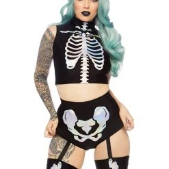 Leg Avenue Holographic Skeleton Womens Halloween Costume Costumes