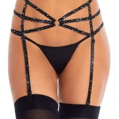 Leg Avenue Lingerie Accessories Desire To Shine Rhinestone Garter Belt