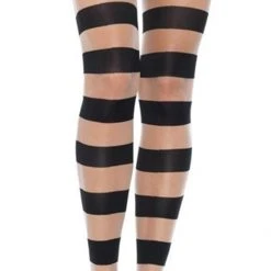 Leg Avenue Womens Costumes Glam Womens Black & Nude Striped Pantyhose 6 Leg Avenue Womens Costumes Glam Womens Black & Nude Striped Pantyhose