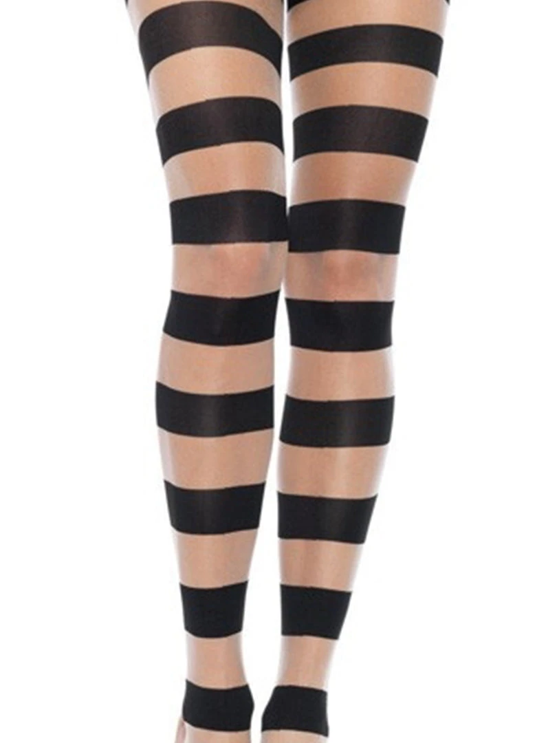 Leg Avenue Womens Costumes Glam Womens Black & Nude Striped Pantyhose 3 Leg Avenue Womens Costumes Glam Womens Black & Nude Striped Pantyhose