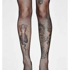 Leg Avenue Hosiery Rainbow Rhinestone Fishnet Tights Black