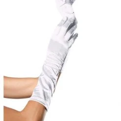 Leg Avenue Temptress White Satin Mid Length Gloves Costumes