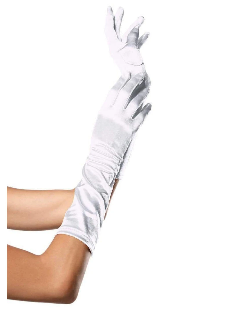 Leg Avenue Temptress White Satin Mid Length Gloves Costumes 1 Leg Avenue Temptress White Satin Mid Length Gloves Costumes