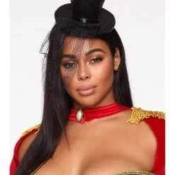 Leg Avenue Mini Black Glitter Top Hat With Veil Costume Accessories