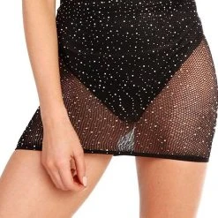 Leg Avenue Club Lights Black Crystalised Fishnet Convertible Tube Dress