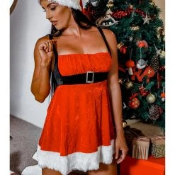 Shop Fortune Costumes Lingerie Naughty But Nice-ish Womens Sexy Santa Costume Dress