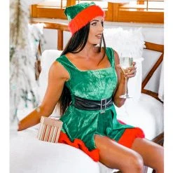 Shop Fortune Costumes Lingerie Santas Little Helper Womens Sexy Elf Costume Dress