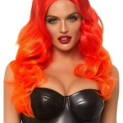 Leg Avenue Orange Ombre Long Wavy Wig