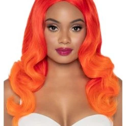 Leg Avenue Orange Ombre Long Wavy Wig