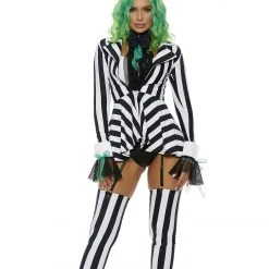 Forplay Womens Sexy Got The Juice Beetlejuice 6 Piece Costume With Wig Costumes
