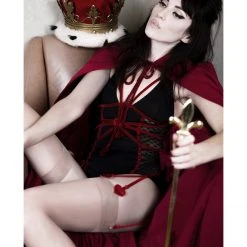 Fever Sexy Costumes Queen Of Hearts Sweetheart Chemise Slip Role-Play Lingerie Set