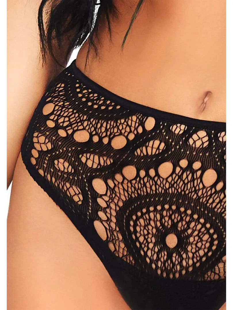 Leg Avenue Lingerie Frenchie Black Crochet Lace 2 PC Crop Top & Panty 5 Leg Avenue Lingerie Frenchie Black Crochet Lace 2 PC Crop Top & Panty