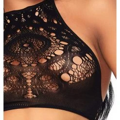 Leg Avenue Lingerie Frenchie Black Crochet Lace 2 PC Crop Top & Panty 9 Leg Avenue Lingerie Frenchie Black Crochet Lace 2 PC Crop Top & Panty