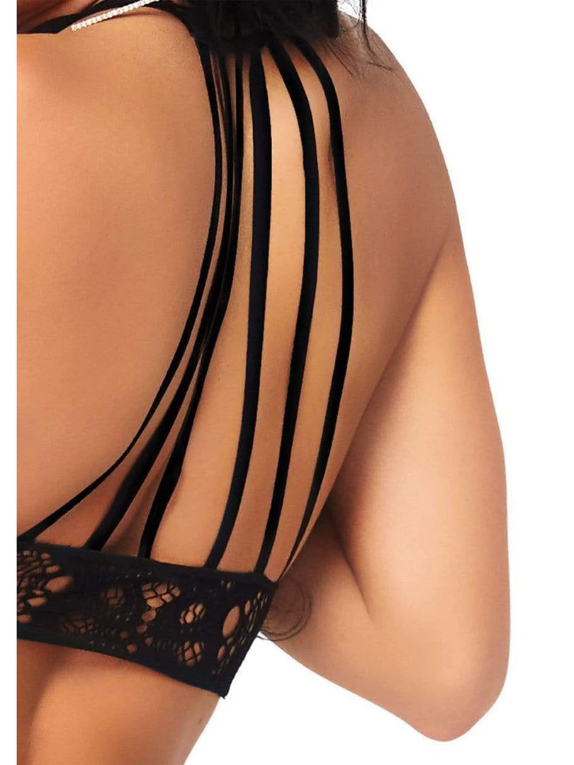 Leg Avenue Lingerie Frenchie Black Crochet Lace 2 PC Crop Top & Panty 6 Leg Avenue Lingerie Frenchie Black Crochet Lace 2 PC Crop Top & Panty