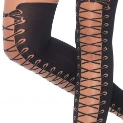 Leg Avenue Faux Thigh High Boot Detail Sheer Pantyhose