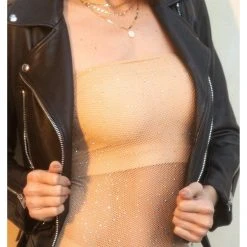 Leg Avenue Hotline Bling Nude Crystalised Fishnet Convertible Tube Dress Christmas 17 Leg Avenue Hotline Bling Nude Crystalised Fishnet Convertible Tube Dress Christmas