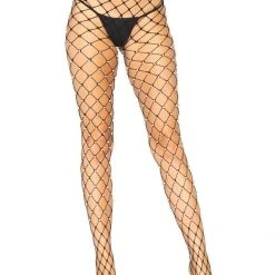 Leg Avenue Hosiery Faux Pearl Embellished Fence Net Tights