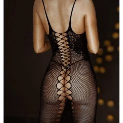 Leg Avenue Lingerie Take Me Now Fishnet & Lace Bodystocking Dress