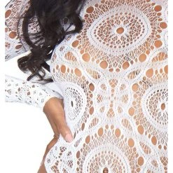 Leg Avenue Dylan White Crochet Lace Bodysuit 8 Leg Avenue Dylan White Crochet Lace Bodysuit